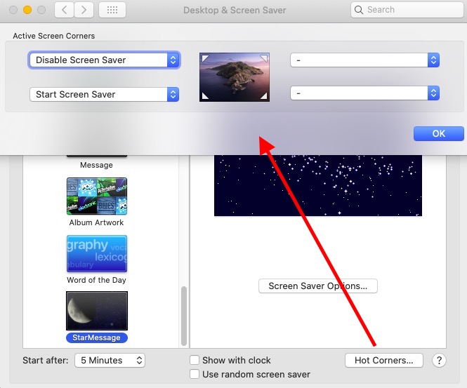 Mac screensaver hot corners